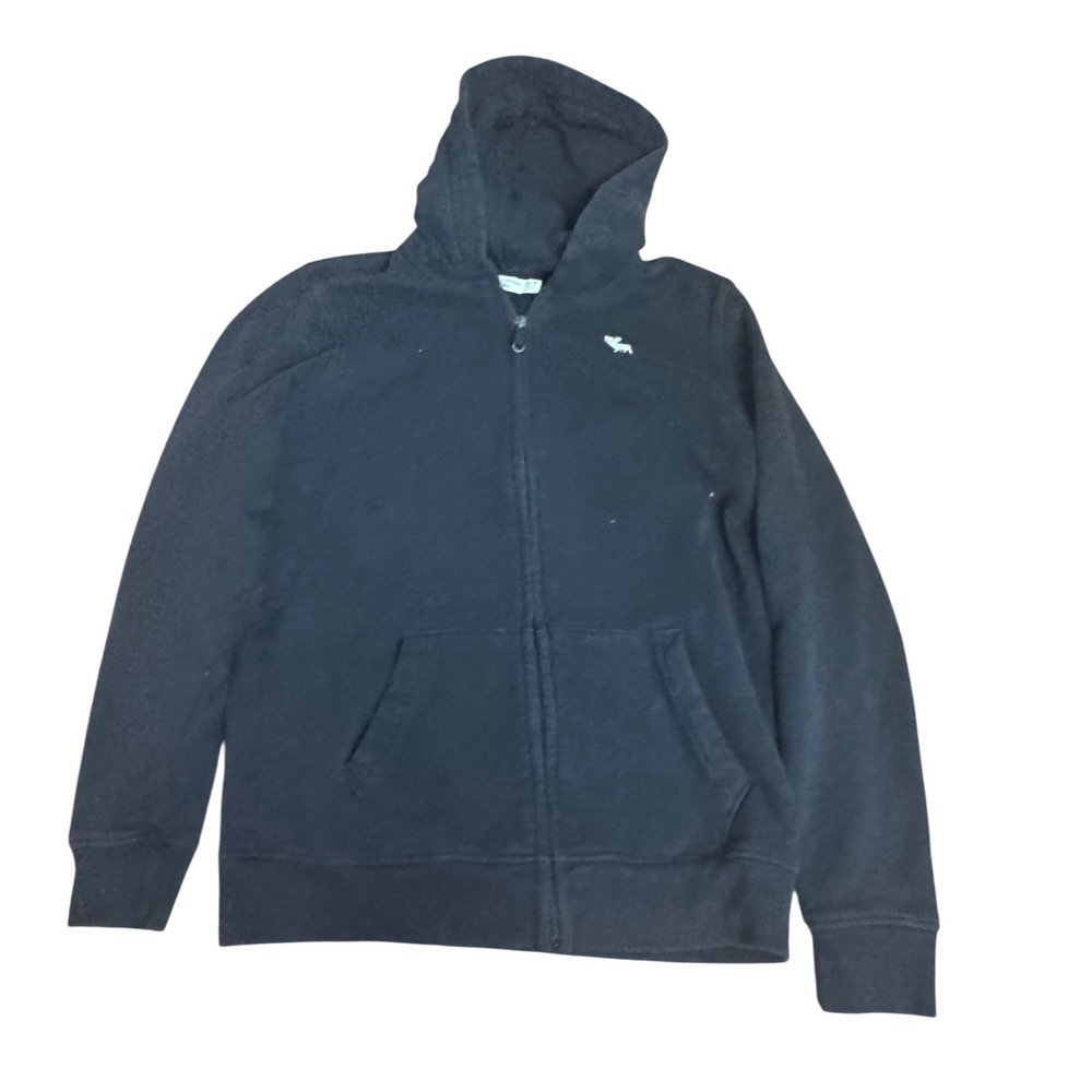Abercrombie Kids Boys Zip Up Hoodie Black Size 15-16 Full Zip Sweatshirt